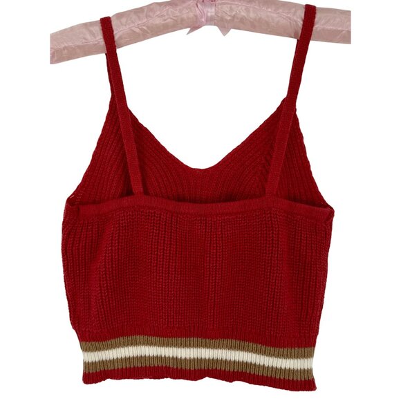 American Eagle Red Knit Striped Crop Top | Coquette Tomato Girl Coastal Cowgirl - Picture 6 of 16